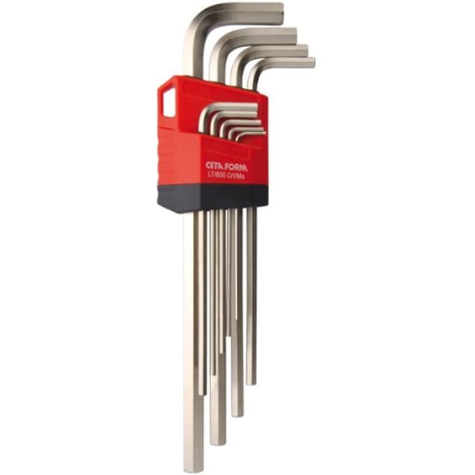 Set van 9 zeskantige inbussleutels CETAFORM, lange arm
