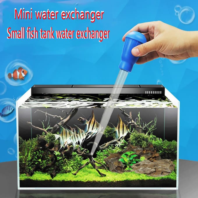 Aquarium Waterververser Meetpipet Reinigingspipet met Druppelaar Vloeistof voor Aquaria blue