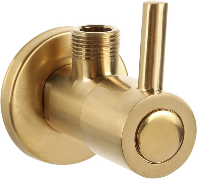 "Differnz Hoekstopkraan Mat Goud � Met Rozet 1/2""/ 3/8"" � Toiletkraan"
