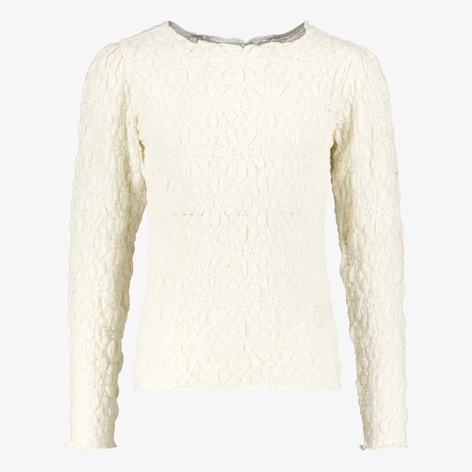 MyWay meisjes shirt met bloemen structuur wit - Maat 146/152