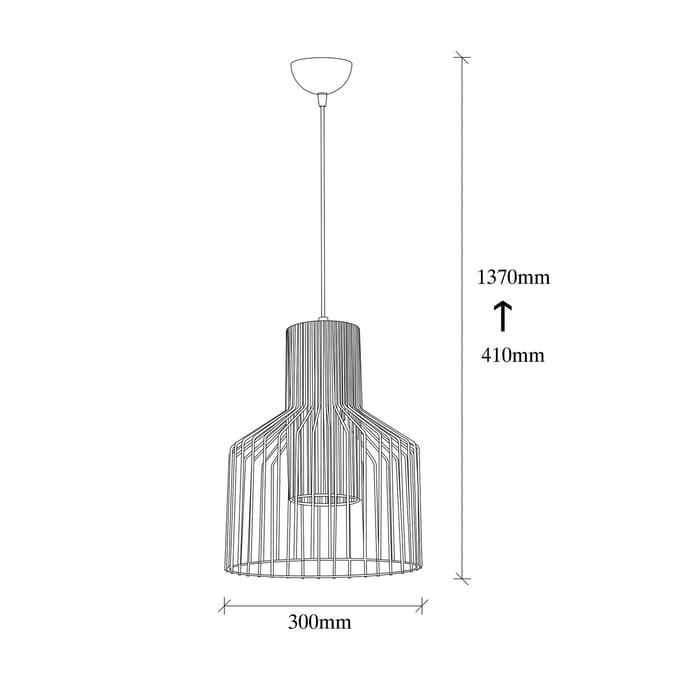 Opviq Hanglamp Atos 2851 1-lamp Ø30cm zwart