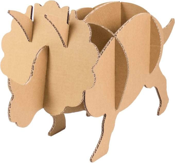 Kartonnen triceratops dinosaurus - Grote dino van 80 x 24 x 33 cm - Kartent