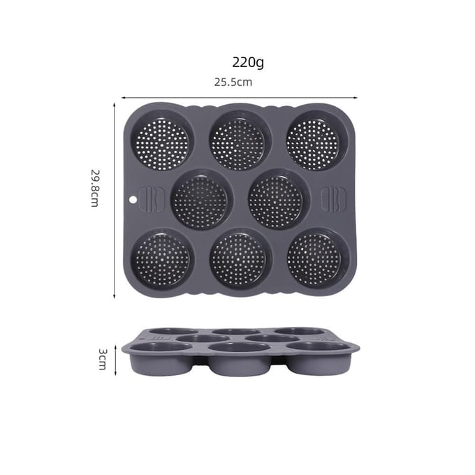 Moule en silicone de qualité alimentaire, résistant aux hautes températures, pour pain, hamburger, ménage black