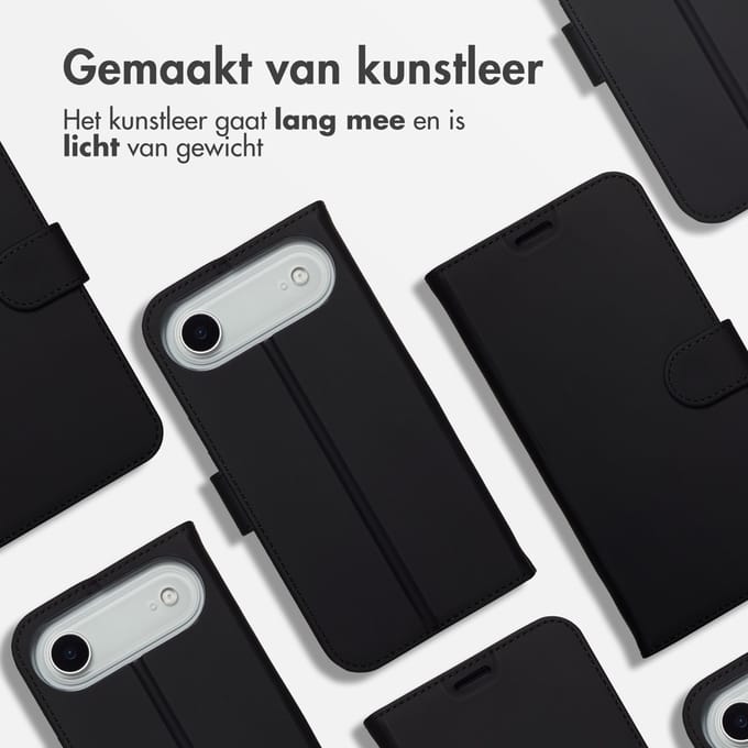 Accezz Hoesje - Geschikt voor Apple iPhone 17 Air - Wallet Softcase Bookcase - Zwart