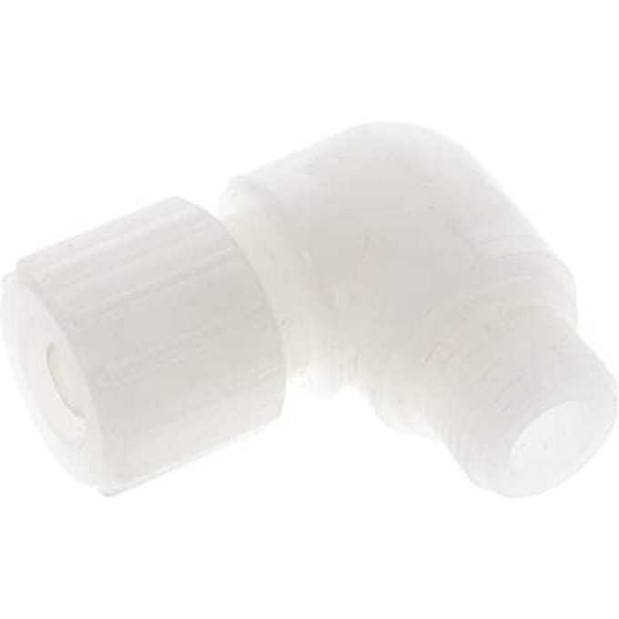 15x9mm & G1/2'' PVDF L-Vorm Knelfitting Buitendraad 10bar Kunststof en Polyamide