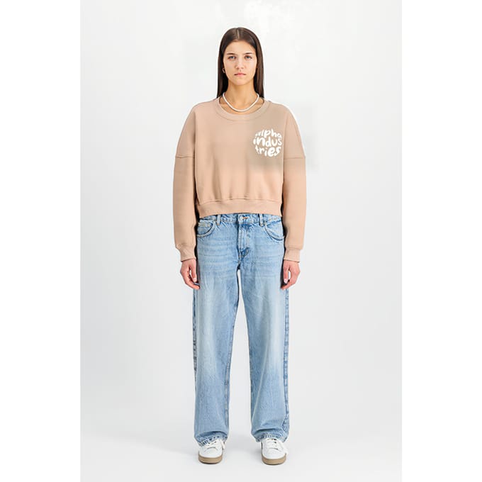 Alpha Industries Logo Sweater Dusty Coral Größe: M | Pullover Outlet | Damen | Orange