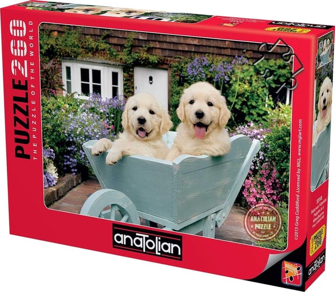 Legpuzzel Met Jonge Honden in Kruiwagen 260 Stukjes