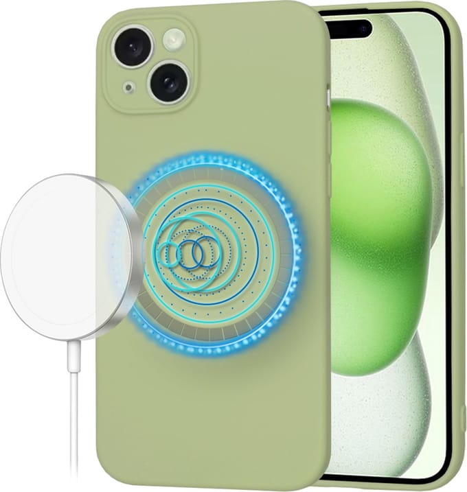 Hoesje geschikt voor Apple iPhone 15 Plus - Techsuit Soft Flex Silicone Back Cover - Geschikt voor MagSafe - Matcha