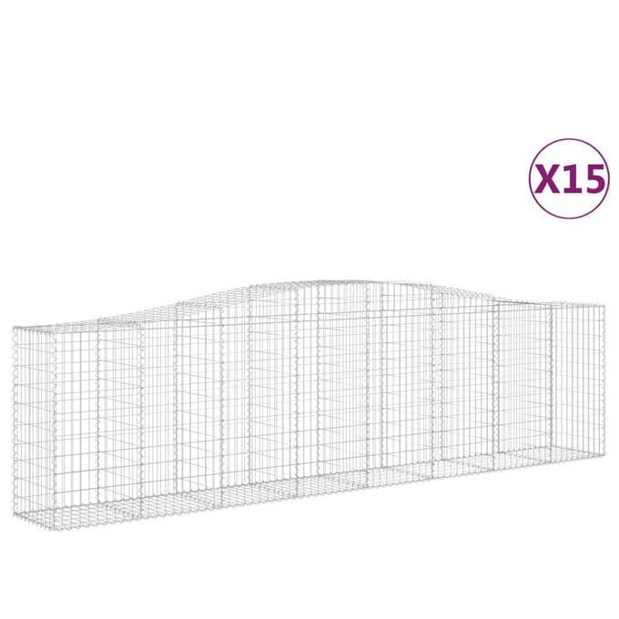 vidaXL - Schanskorven - 15 - st - gewelfd - 400x50x100/120 - cm - ijzer