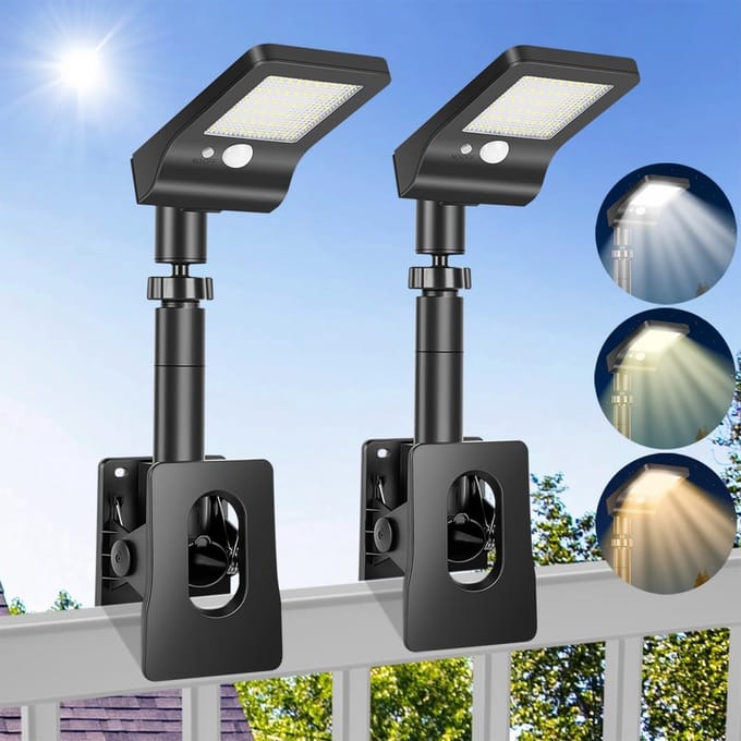 Set van 2 Draadloze Buitenlampen met Bewegingssensor en Afstandsbediening