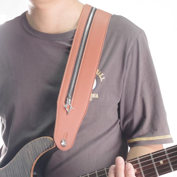 Gitaarband Rits Leren Banden Akoestische Gitaar Accessoires voor Bas Elektrische Gitaren Verstelbaar zwart
