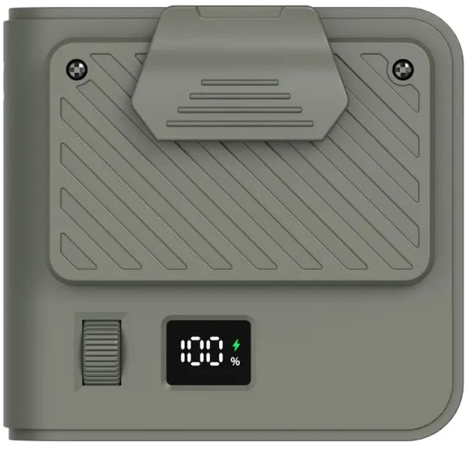 Tailleventilator - Draagbare Ventilator - Bladloze Ventilator - USB Oplaadbaar - Digitaal Display - 3000 mAh - Legergroen