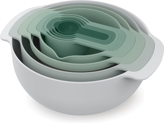 Joseph Joseph Editions Sage Nest 9 Plus Mengkommen - Polypropyleen - Set van 9 Stuks - Grijs / Groen