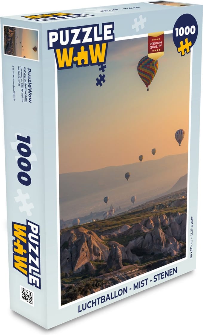 Puzzel Luchtballon - Mist - Stenen - Legpuzzel - Puzzel 1000 stukjes volwassenen
