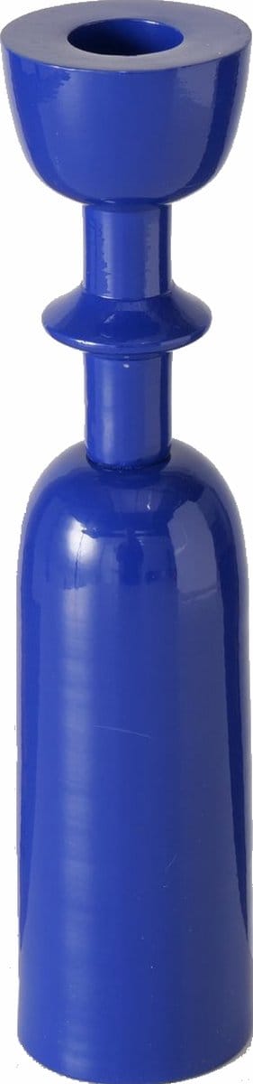 Moderne kandelaar mat blauw aluminium 22,5 cm