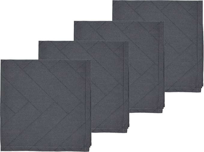 Södahl Tiles Damask Stoffen servetten 45 x 45 cm 4 stuks Ash