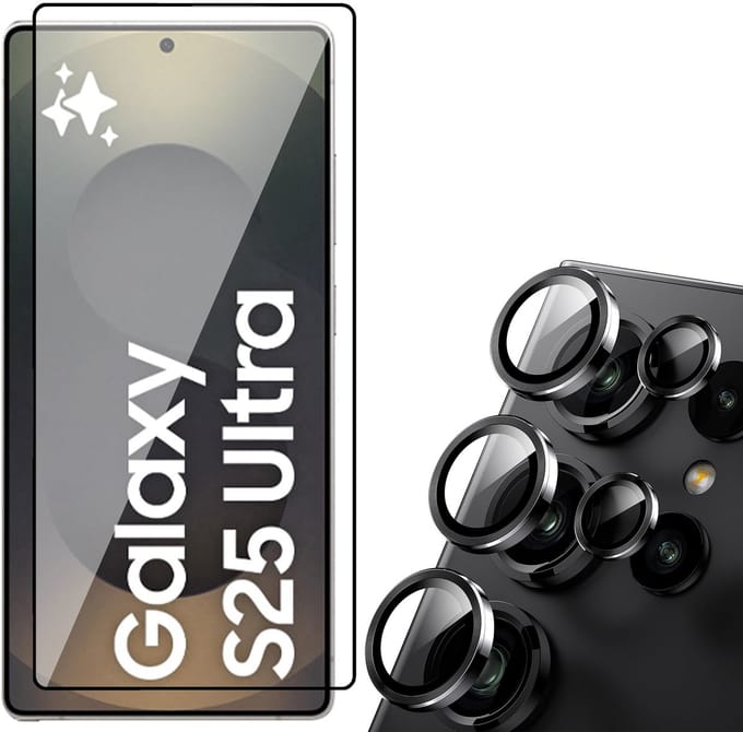 Screenprotector & Camera geschikt voor Samsung Galaxy S25 Ultra - Glas