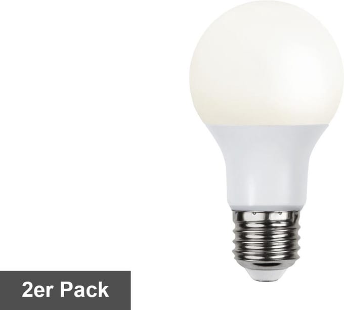 Star Trading LED gloeilamp 'Opaque Basic', 2-pak, E27, 10.5W, 1055lm, melkachtig, warm wit,
