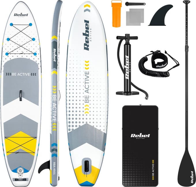 Opblaasbaar SUP-board met Accessoires Rebel RBA-4500-WH Wit