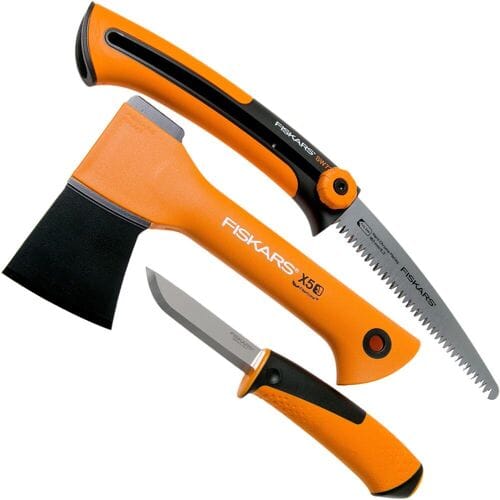 Fiskars X5 Camping Set – Complete Outdoor Set Met Bijl, Mes En Handzaag