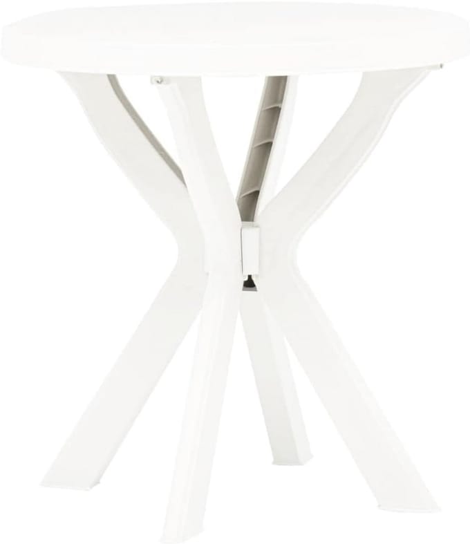 Ronde Buitentafel Tuin Salontafel Ø70 cm Kunststof Wit