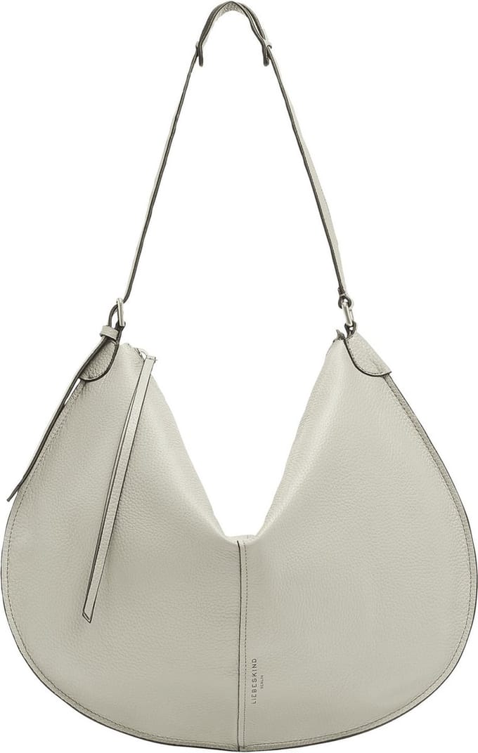 LIEBESKIND BERLIN Leren Schoudertas Heavy Pebble Naomi Hobo Titan Grijs