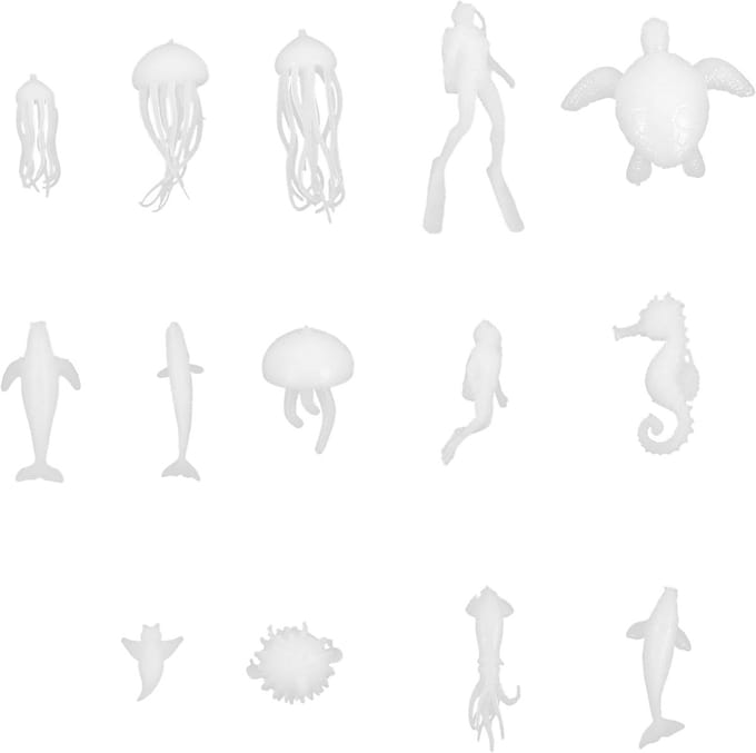Miniatuur Figuren Set - Hars Vuller - Creatief Knutselen - 3D Ontwerp - 2 cm - Wit