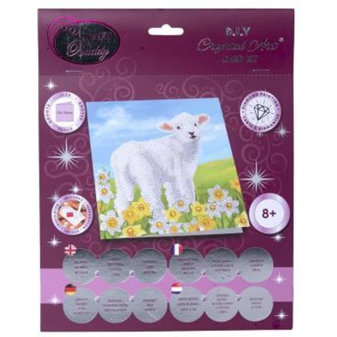 Crystal Card kit diamond painting Little Lamb 18 x 18 cm