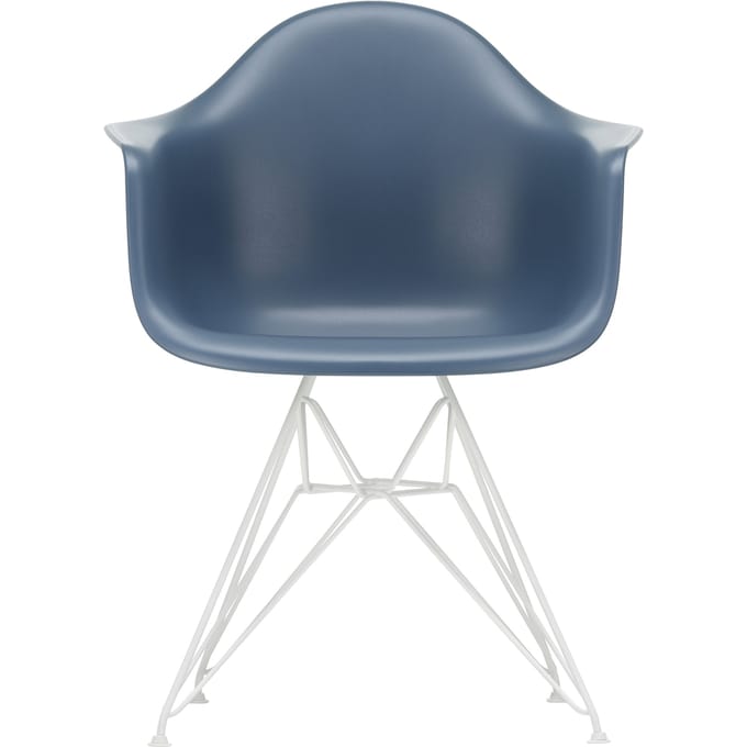 Vitra DAR Eames Plastic Armchair - zeeblauw RE - wit