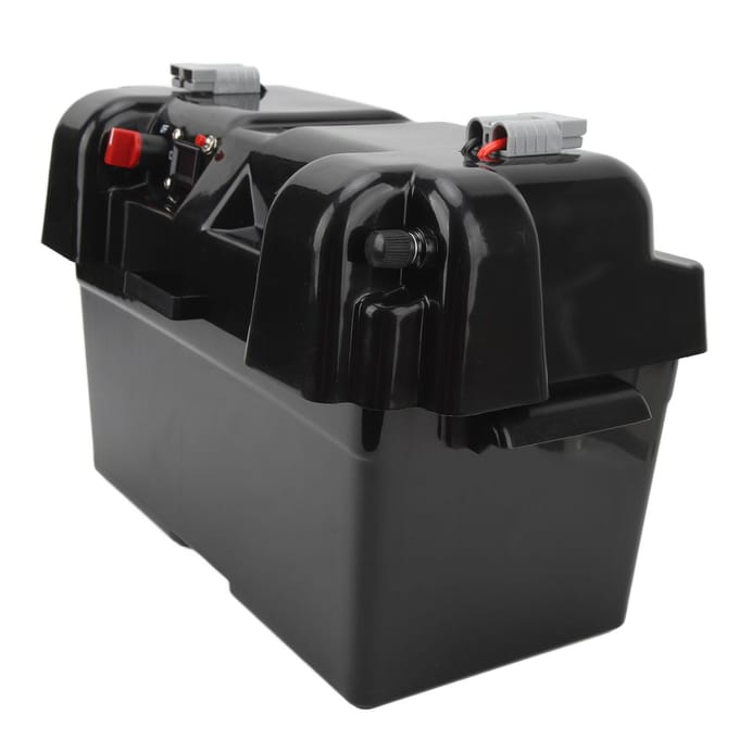Marine Batterijlader Box Dubbele USB-aansluiting 12V Snelkoppeling Spanningsindicator Slimme Motorbatterij black