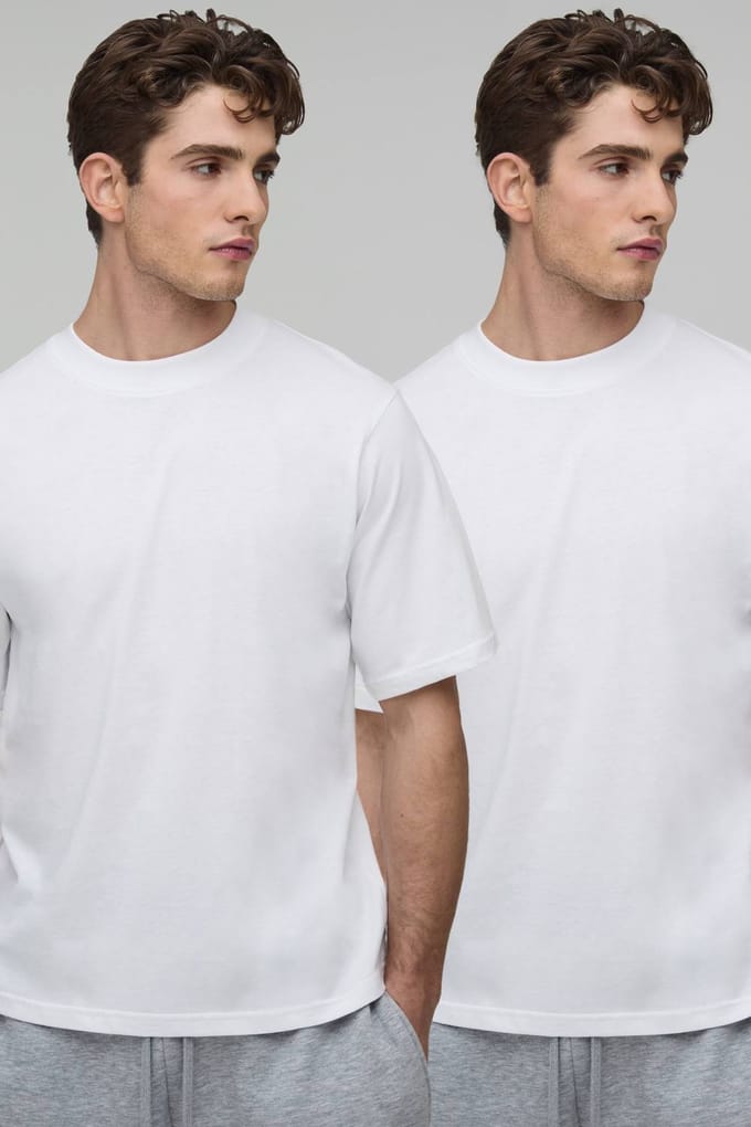 2 Pack Essential Regular Fit T-Shirt | White | Size XL