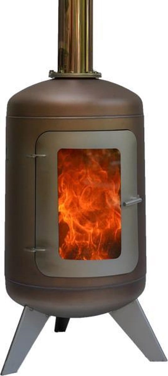 Stokem Tuinhaard - Terrashaard - Houtkachel - RVS - 42 x 233 cm - Matt