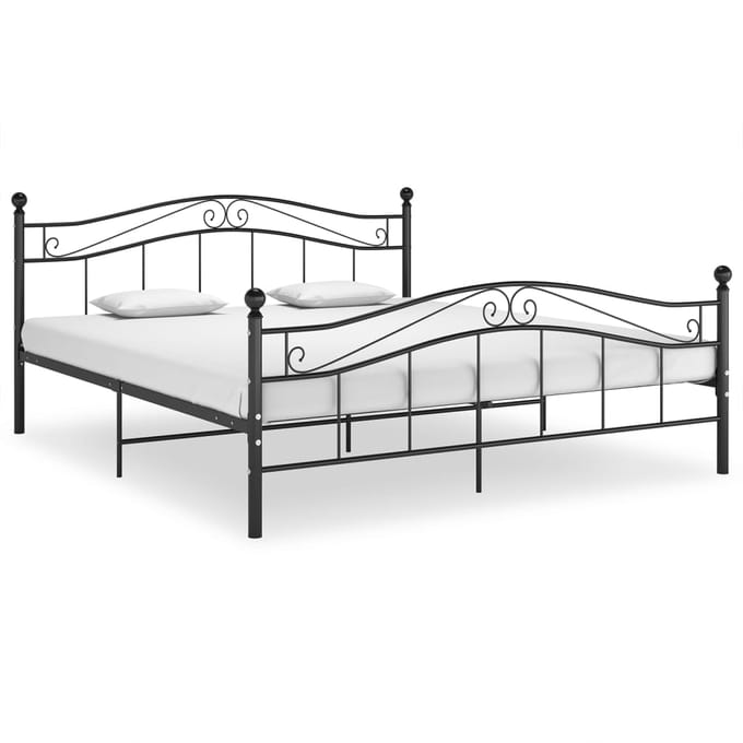 vidaXL - Bedframe - metaal - zwart - 180x200 - cm
