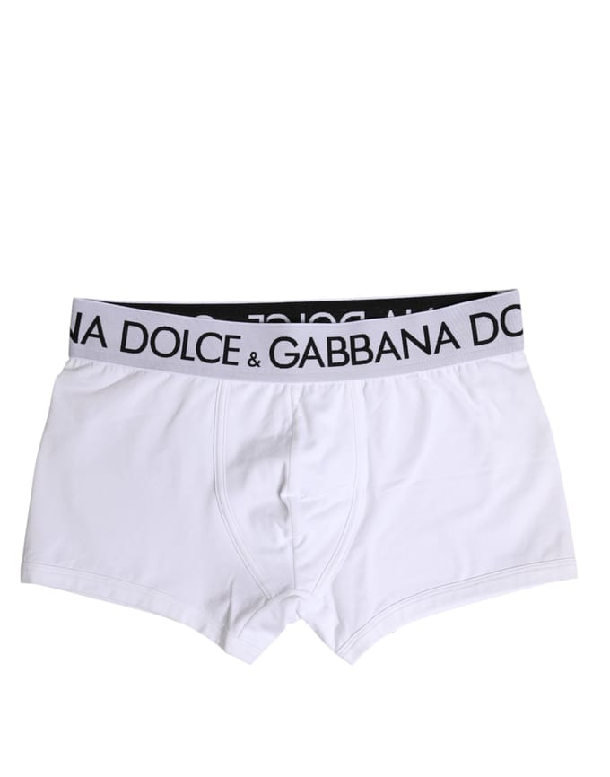 Dolce & Gabbana Witte Katoenen Stretch Reguliere Boxer Ondergoed