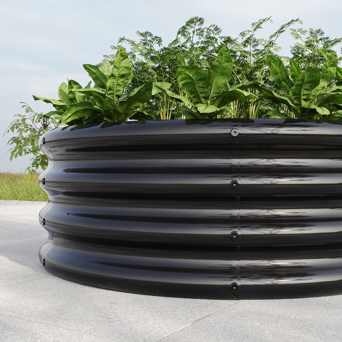 REDOM - Verhoogde Plantenbak - Open Bodem - Metaal - Zwart - 45,7 X 45,7 X 30,5 Cm
