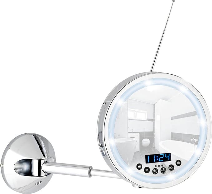 Wenko 21822100 Imperial LED-wandspiegel, 25,5 x 19,5 x 41,5 cm