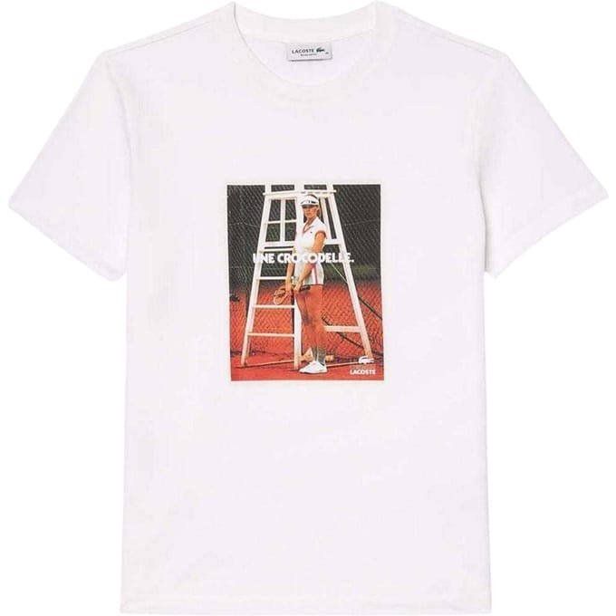 Lacoste Dames/Dames Bedrukt Piqué T-shirt (Wit)