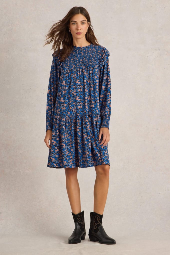 White Stuff Sylvie Dress Blue Multi Taglia: 18 REGULAR | Abiti in T-Shirt Outlet | Donna | Blu