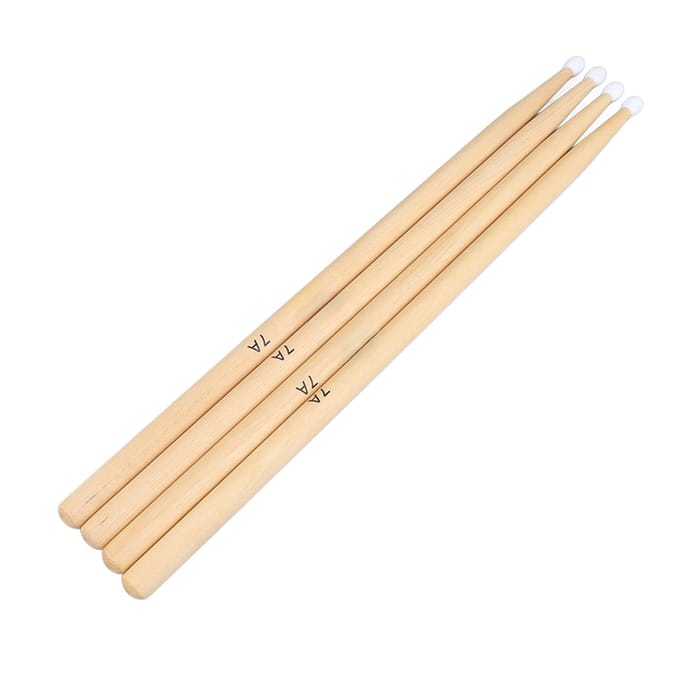 2 Paar Drumstokken Esdoornhout 7A Nylon Tip Drumstokken Percussie Instrument Accessoires beige