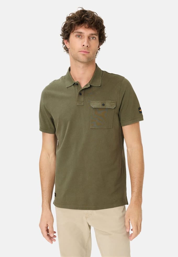 camel active Poloshirt van pure katoen - Maat - Olijfgroenmenswear-5XL
