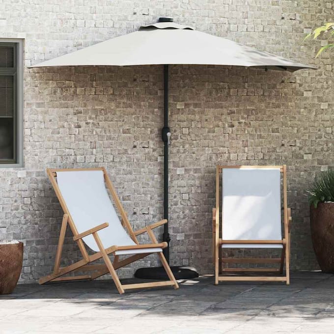 vidaXL - Tuinparasol - Zand - 294 - x - 150 - x - 223 - cm - Polyester - en - Staal