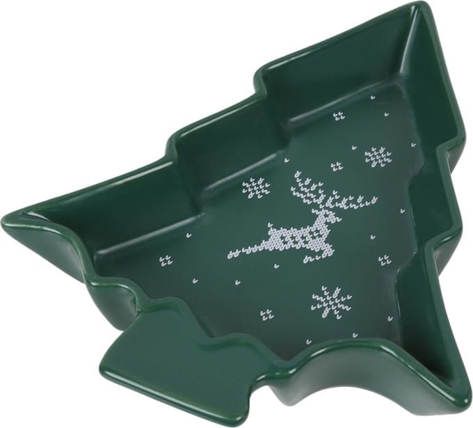 Kerst Snackbord servies, kerst servies, groene kerstboom 15,5x20x3,6 cm