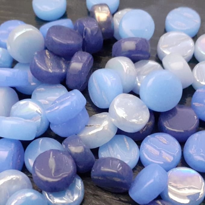 Darling Dotz Blauw Glas Mozaiek Steentjes 250 gram