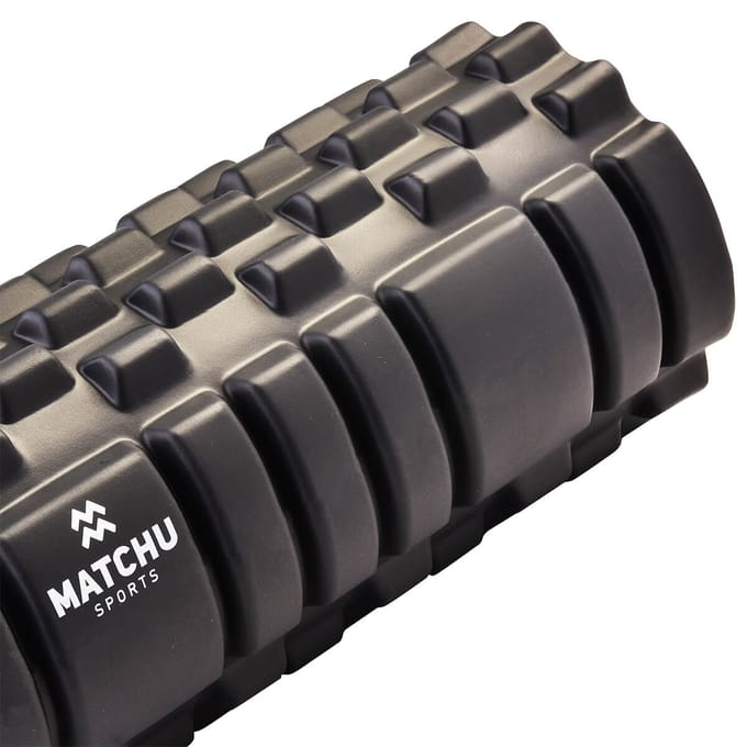 Matchu Sports - Foam roller - Foamroller - Massage roller - 33 cm - Hard - Zwart