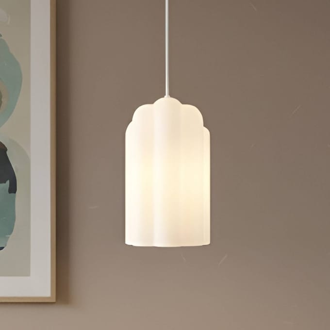 Lucande - hanglamp - 1licht - Glas, metaal - H: 30 cm - E27 - wit