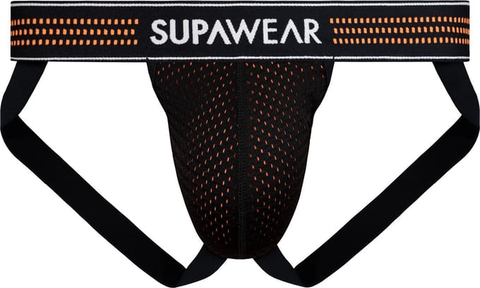 SUPAWEAR Mesh Jockstrap Neon Orange - MAAT M - Heren Ondergoed - Jockstrap voor Man - Mannen Jock