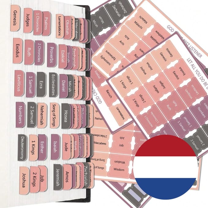 GLODI GOODS® Bijbel tabstickers zelfklevend – tabs papier – accessoires – bijbelstudie - Nederlands