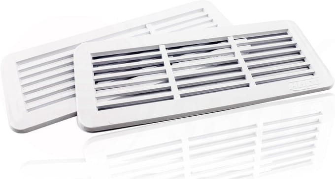 Ventilatierooster voor deur Wit Bruin Afzuiging Toevoer 150 x 60 mm