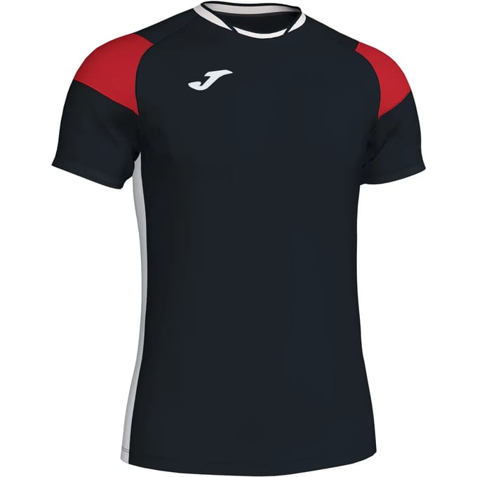 Joma Crew III T-Shirt Kinderen - Zwart / Wit / Rood | Maat: 152