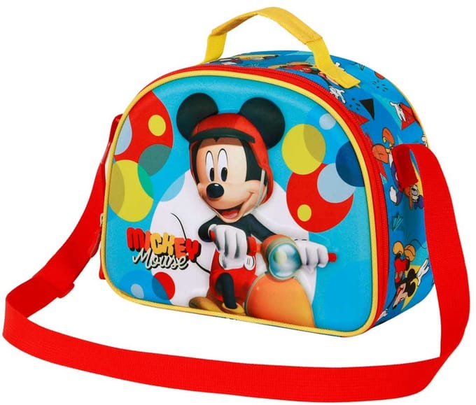 Karactermania - Disney - Mickey Mouse - Scooter - 3D Thermische Lunchtas met Trolley bevestiging - Snack - Blauw